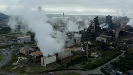 Drone-Shot-Orbiting-a-Port-Talbot-Steel-Manufacturing-Plant-Short-Version-2-of-2