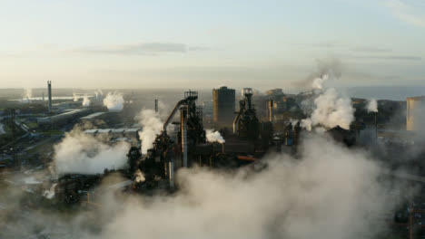 Drone-Shot-Orbiting-Steel-Manufacturing-Plant-In-Port-Talbot-01-