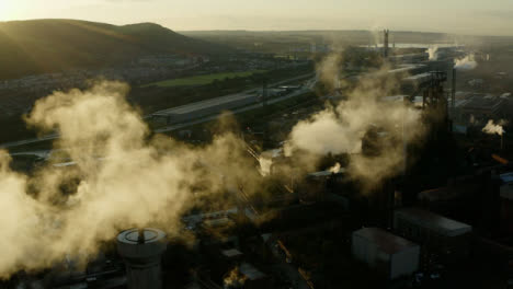 Drone-Shot-Flying-Over-Steel-Manufacturing-Plant-In-Port-Talbot-Short-Version-1-of-2