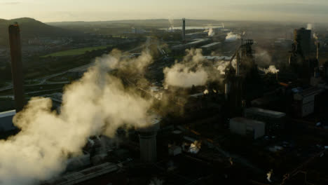 Drone-Shot-Flying-Over-Steel-Manufacturing-Plant-In-Port-Talbot-Long-Version