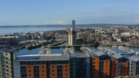 Drone-Shot-Pulling-Away-from-Swansea-Marina