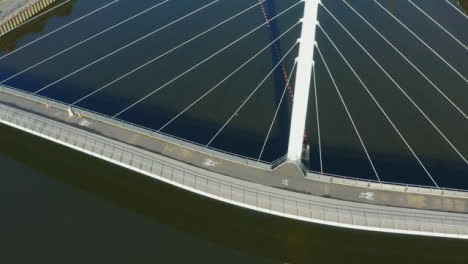 Drone-Shot-Orbiting-Sail-Bridge-In-Swansea-05