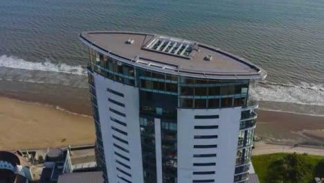 Drone-Shot-Orbiting-Top-of-Meridian-Tower-In-Swansea-Short-Version-1-of-2