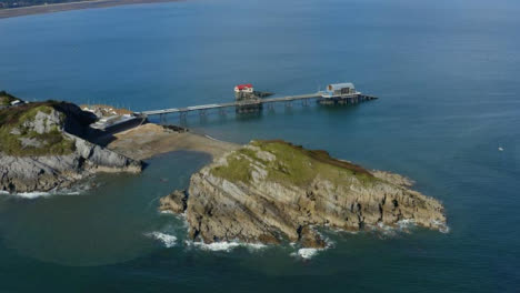 Drone-Shot-Orbiting-Mumbles-Pier-In-Swansea-13