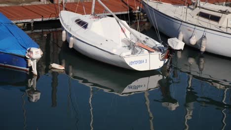 White-Boat-Moored-at-Italian-Marina