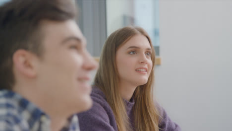 Close-Up-Shot-of-Students-Listening-During-Class