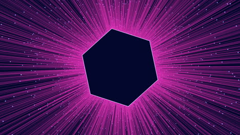 Motion-neon-hexagon-with-purple-lines-and-dots