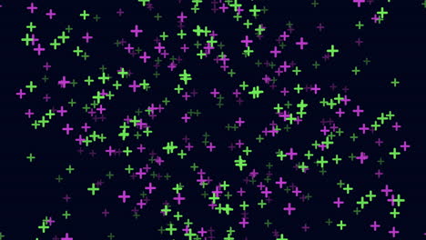 Fly-green-and-purple-crosses-in-dark-space