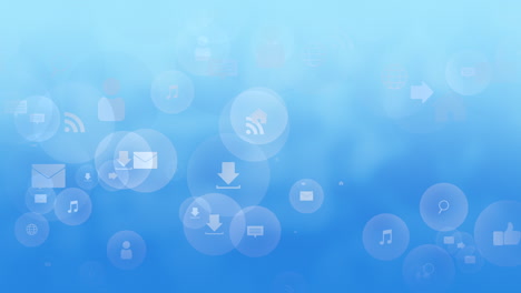Fly-social-icons-on-network-background