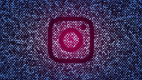 Big-social-Instagram-icon-on-network-background