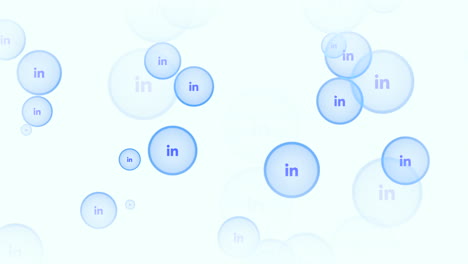 Fly-LinkedIn-icons-on-social-network-background