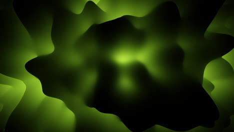 Bewegungsgrüne-Abstrakte-Flüssige-Formen-Auf-Dunklem-Raum