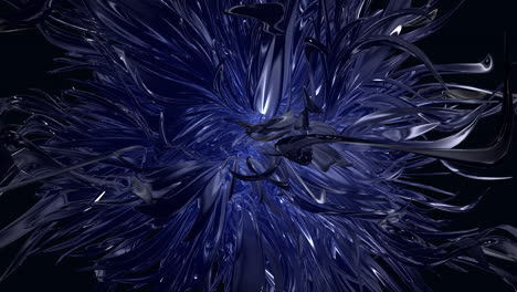 Motion-futuristic-blue-animal-with-tentacles-on-outer-space