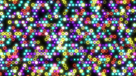 Digitale-Ringe-Und-Kreise-Des-Neonregenbogens-Auf-Schwarzem-Bildschirm