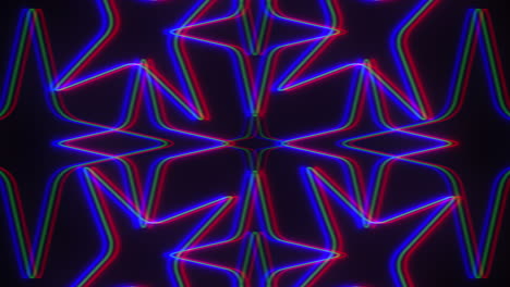 Neon-rainbow-stars-pattern-with-glitch-effect