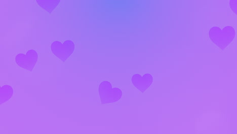 Volar-Corazones-Románticos-Púrpuras-Sobre-Fondo-Brillante