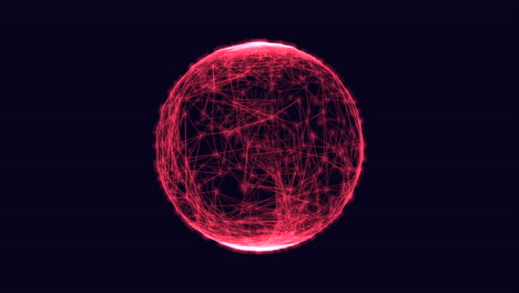 Motion-red-futuristic-sphere-with-lines-pattern-in-dark-space