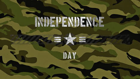 Independence-Day-with-military-star-and-lines-on-green-camouflage-pattern