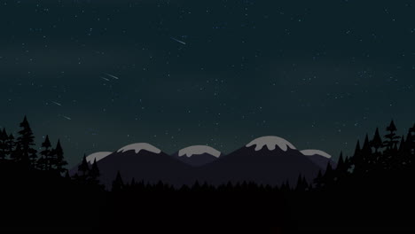 Night-landscape-with-mountains-and-blue-sky-with-stars