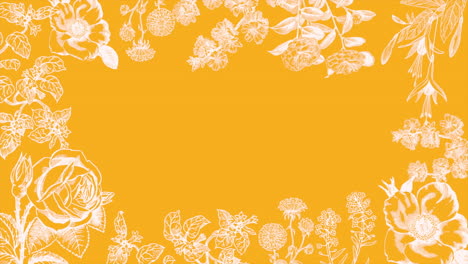 Vintage-Sommerblumen-Auf-Gelber-Farbe