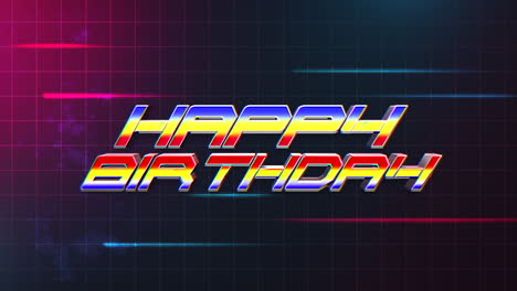 Happy-Birthday-on-neon-screen-with-red-and-blue-lines