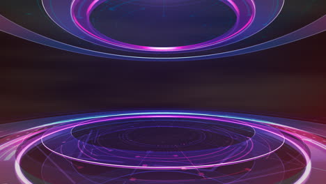 Newsroom-with-abstract-circular-shapes-on-stage