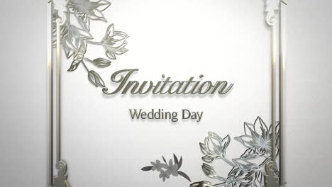 Wedding-Invitation-on-gold-frame-and-vintage-flowers-pattern