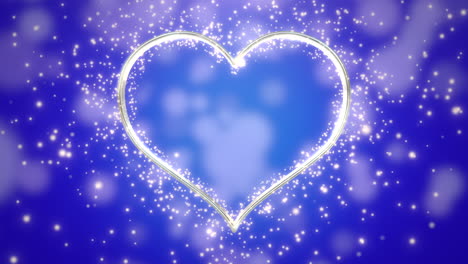 Big-silver-hearts-and-fly-small-glitters-on-blue-shiny-sky