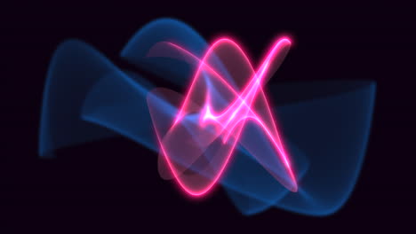 Neonrote-Und-Blaue-Wellen-Im-Dunklen-Raum