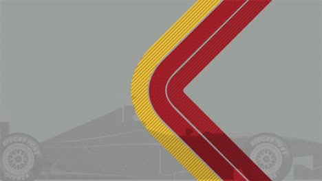 Red-and-yellow-sport-race-flag-with-sport-car