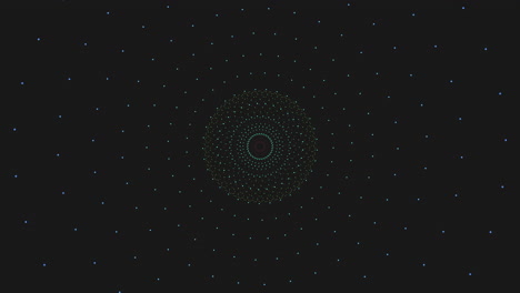 Neon-connected-dots-and-lines-in-circles-on-dark-space