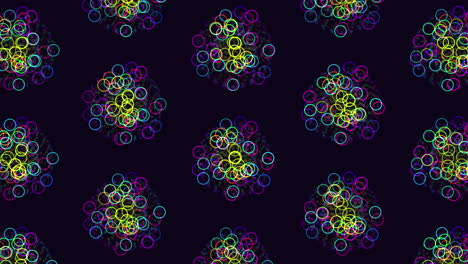 Futuristic-neon-abstract-dots-pattern-on-dark-space
