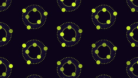 Futuristic-neon-abstract-dots-and-circles-pattern-on-dark-space