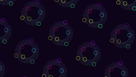 Futuristic-rainbow-neon-abstract-rings-and-circles-pattern-on-dark-space