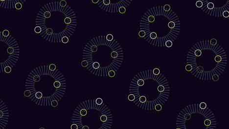 Futuristic-neon-abstract-rings-and-circles-pattern-on-dark-space
