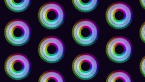 Futuristic-neon-abstract-rings-and-circles-pattern-on-dark-space
