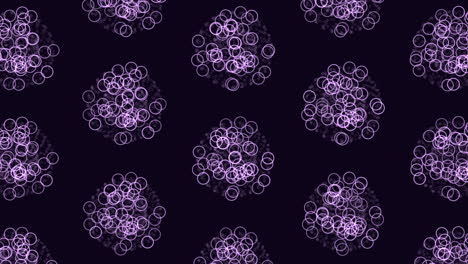 Futuristic-neon-abstract-rings-and-sphere-pattern-on-dark-space