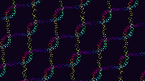 Neon-colorful-futuristic-rings-and-waves-pattern-on-dark-space