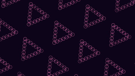Neon-futuristic-rings-and-triangles-pattern-on-dark-space