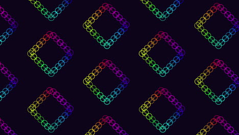 Neon-futuristic-rings-and-squares-pattern-on-dark-space