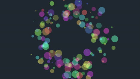 Fly-neon-round-bokeh-and-confetti-on-dark-space