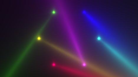 Leuchtende-Regenbogenscheinwerfer-Strahlen-Auf-Der-Bühne