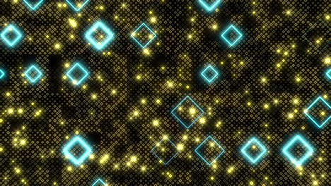 Blue-and-yellow-neon-squares-pattern-in-80s-style