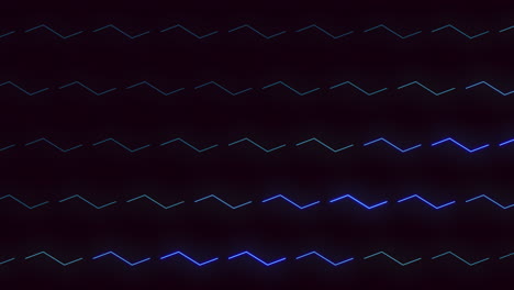 Patrón-De-Zigzag-Azul-Neón-En-El-Espacio-Negro-Oscuro