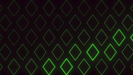 Neon-green-rhombus-pattern-on-dark-black-space