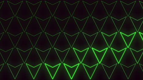 Neon-green-triangles-pattern-on-dark-black-space