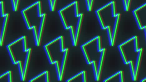 Neon-thunderbolts-pattern-on-dark-black-space
