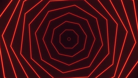 Neon-red-spiral-lines-pattern-on-dark-black-space