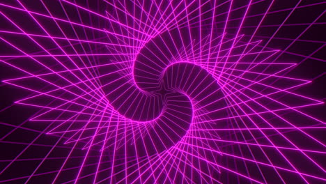 Neon-purple-spiral-stars-pattern-on-dark-black-space