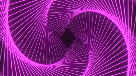 Patrón-De-Diamante-En-Espiral-Púrpura-Neón-En-El-Espacio-Negro-Oscuro